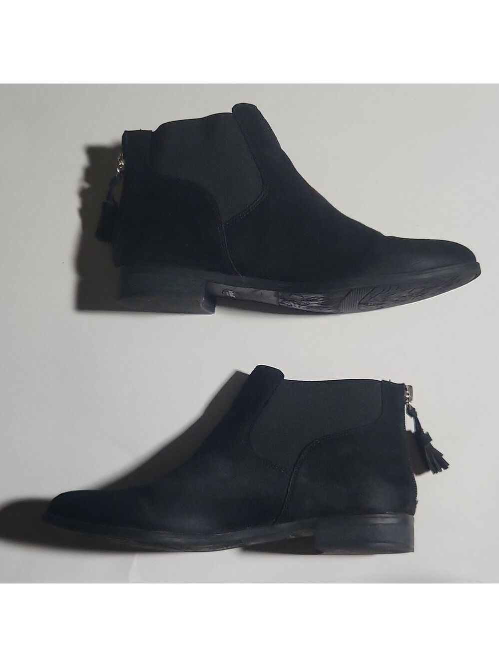 Dr. Scholl's Black Ankle Wedge Booties, Size 6.5 with Comfort Buckle Platform